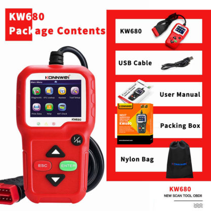 OBD2 autó diagnosztikai és hibakód olvasó műszer KONNWEI KW680 - Image 4