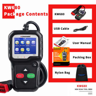 OBD2 autó diagnosztikai és hibakód olvasó műszer KONNWEI KW680