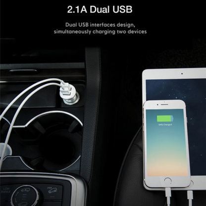 Prémium minőségű HOCO autós töltő Z1 2xUSB 2,1A fekete - Image 6