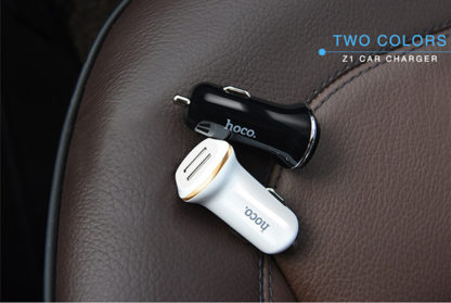 Prémium minőségű HOCO autós töltő Z1 2xUSB 2,1A fekete - Image 3