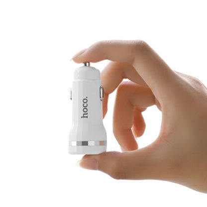 Prémium minőségű HOCO autós töltő Z27 2xUSB 2,4A plusz lightning kábel fehér - Image 10