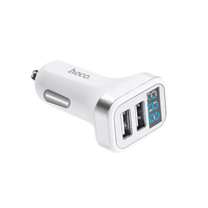 Prémium minőségű HOCO Z3 autós töltő 2xUSB 3,1A LCD kijelzős fehér - Image 14