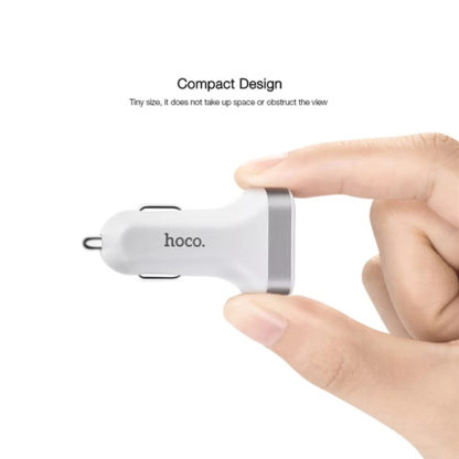Prémium minőségű HOCO Z3 autós töltő 2xUSB 3,1A LCD kijelzős fehér - Image 9