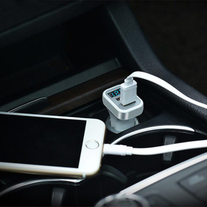 Prémium minőségű HOCO Z3 autós töltő 2xUSB 3,1A LCD kijelzős fehér - Image 6