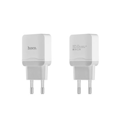 Prémium minőségű HOCO hálózati töltő  C22A 1xUSB 2,4A plusz lightning kábel fehér - Image 4