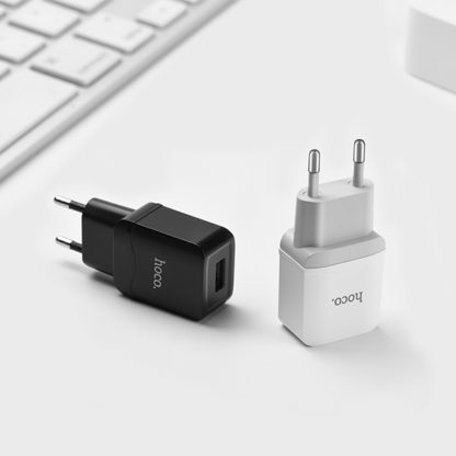 Prémium minőségű HOCO hálózati töltő  C22A 1xUSB 2,4A plusz lightning kábel fehér - Image 7