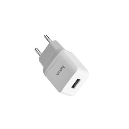 Prémium minőségű HOCO hálózati töltő  C22A 1xUSB 2,4A plusz lightning kábel fehér - Image 2