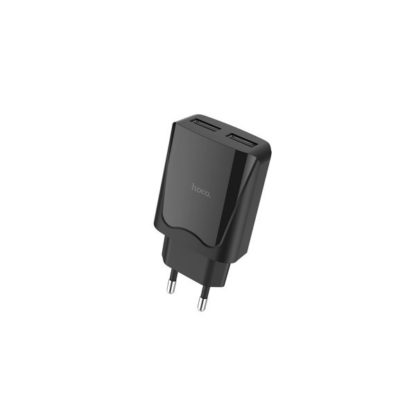 Prémium minőségű HOCO hálózati töltőfej C52A 2xUSB 2,1A fekete - Image 3
