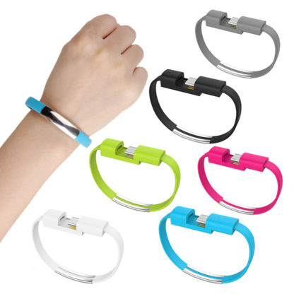 USB Kábel karkötő Lightning szürke - Image 2