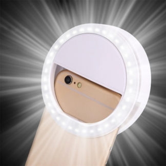 Univerzális szelfi LED gyűrűs fény - mobiltelefonhoz Ring Light RK-12 fehér