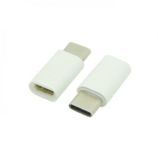 MicroUSB-ről USB C-re átalakító fehér adapter